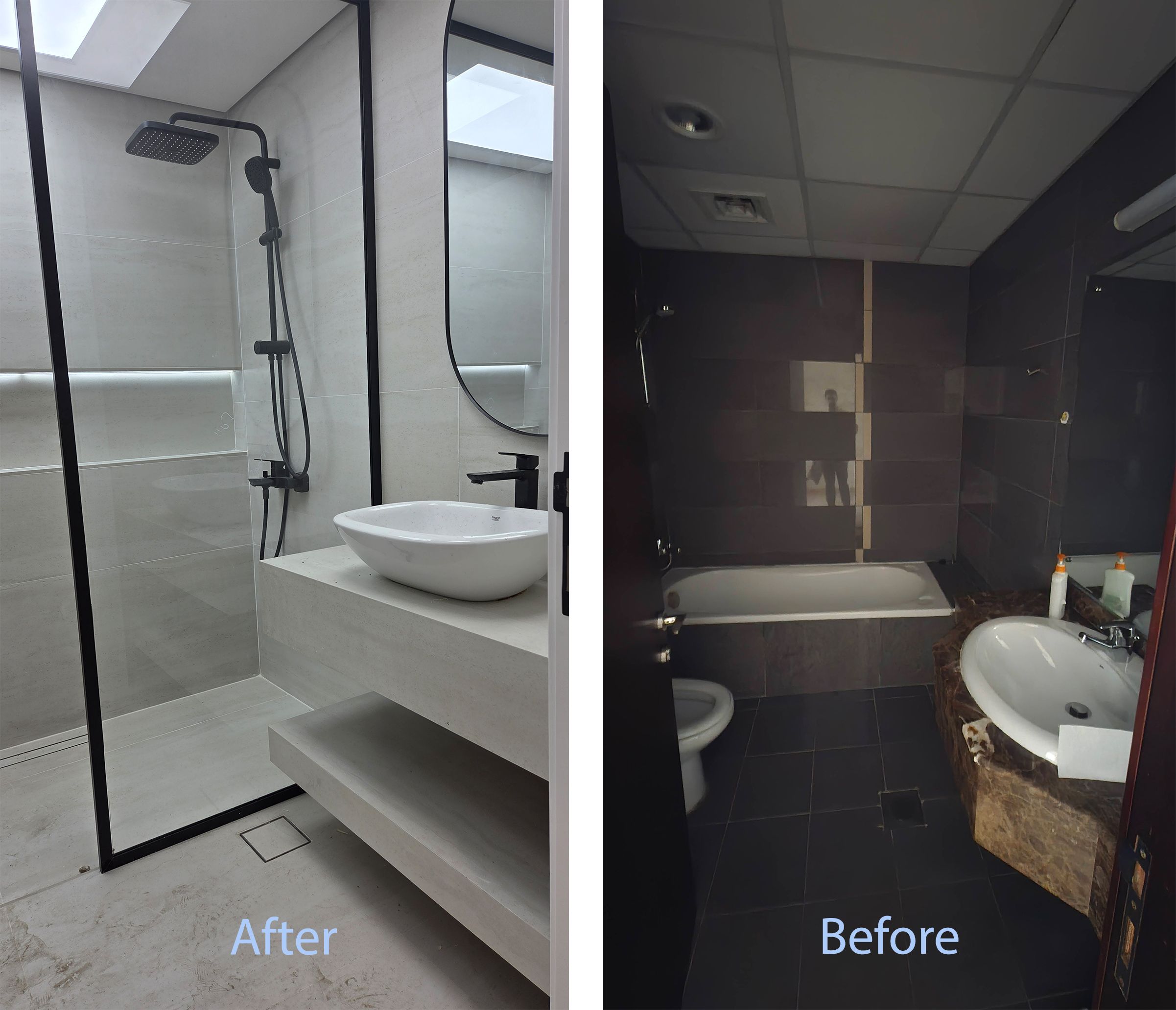 Bathroom Renovation Before and after