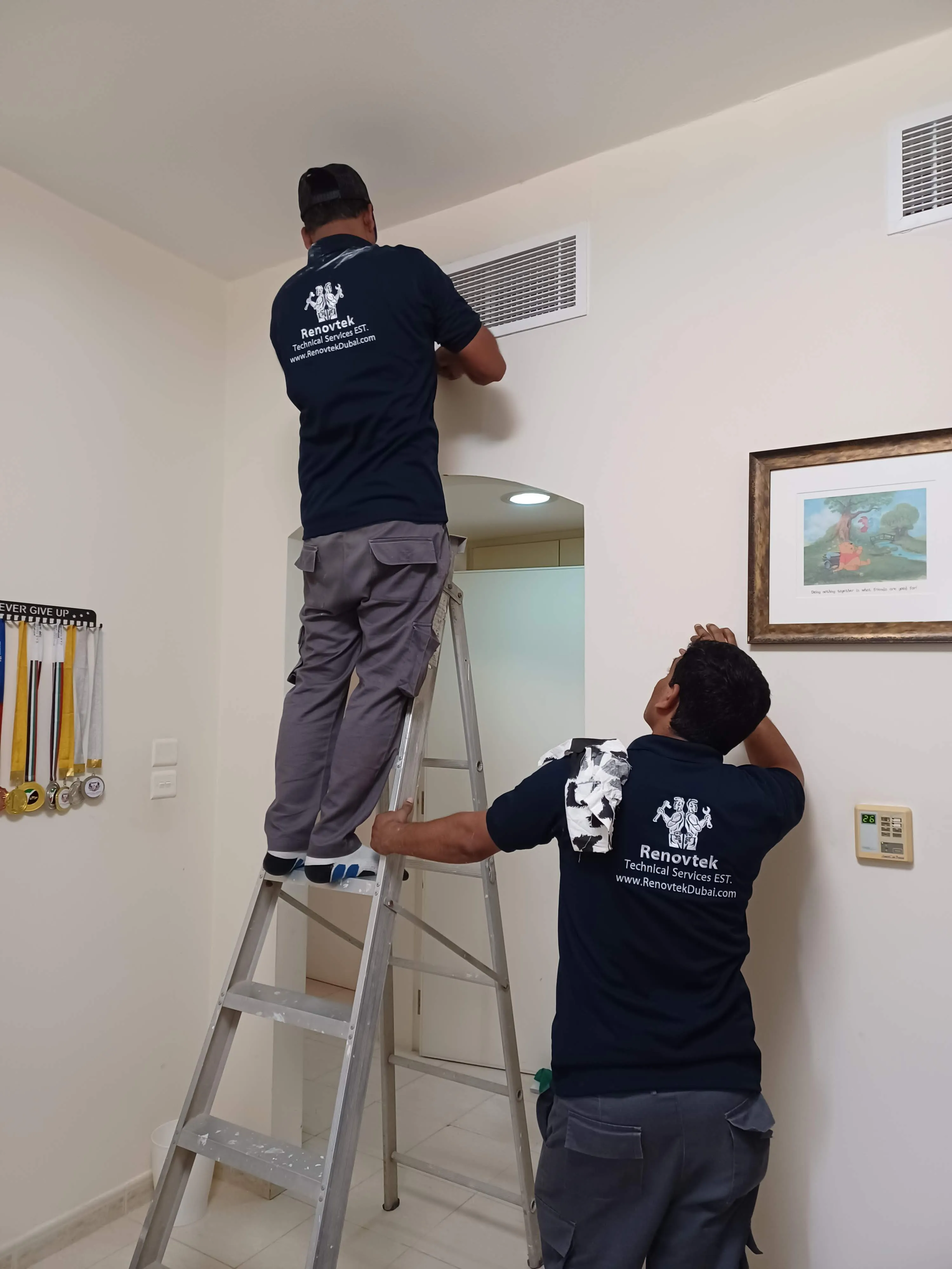 "Cleaning indoor AC grills"